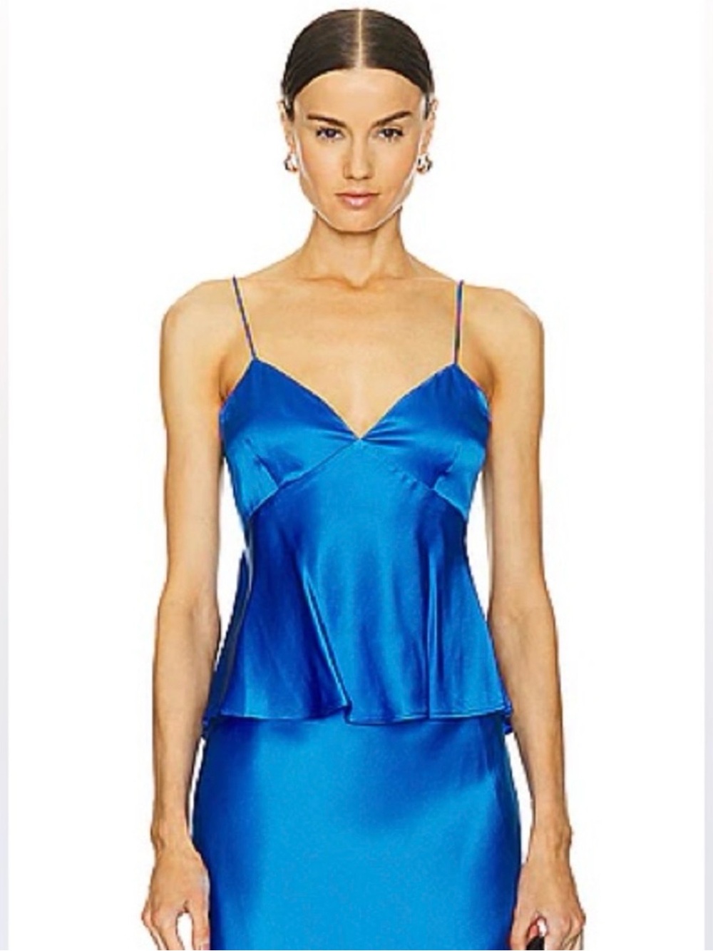 NWT Susana Monaco Silk Tie Back Top - Cobalt